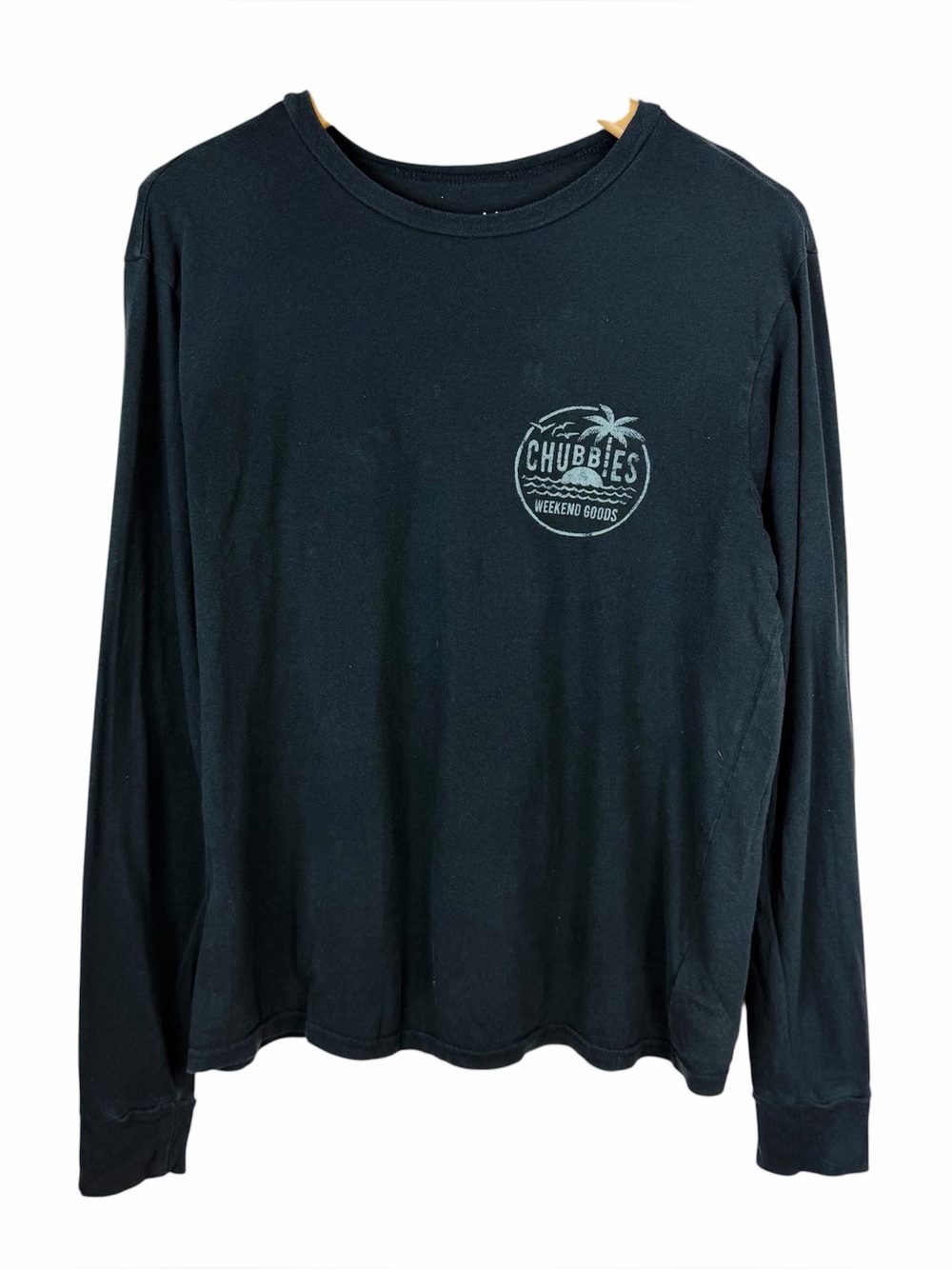 Chubbies Weekend Goods Black Long Sleeve Cotton Shirt Small